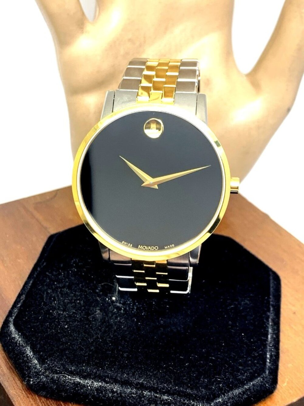 Movado Men's Watch 0607200 Museum Swiss Quartz Black Dial Two Tone Steel 40mm